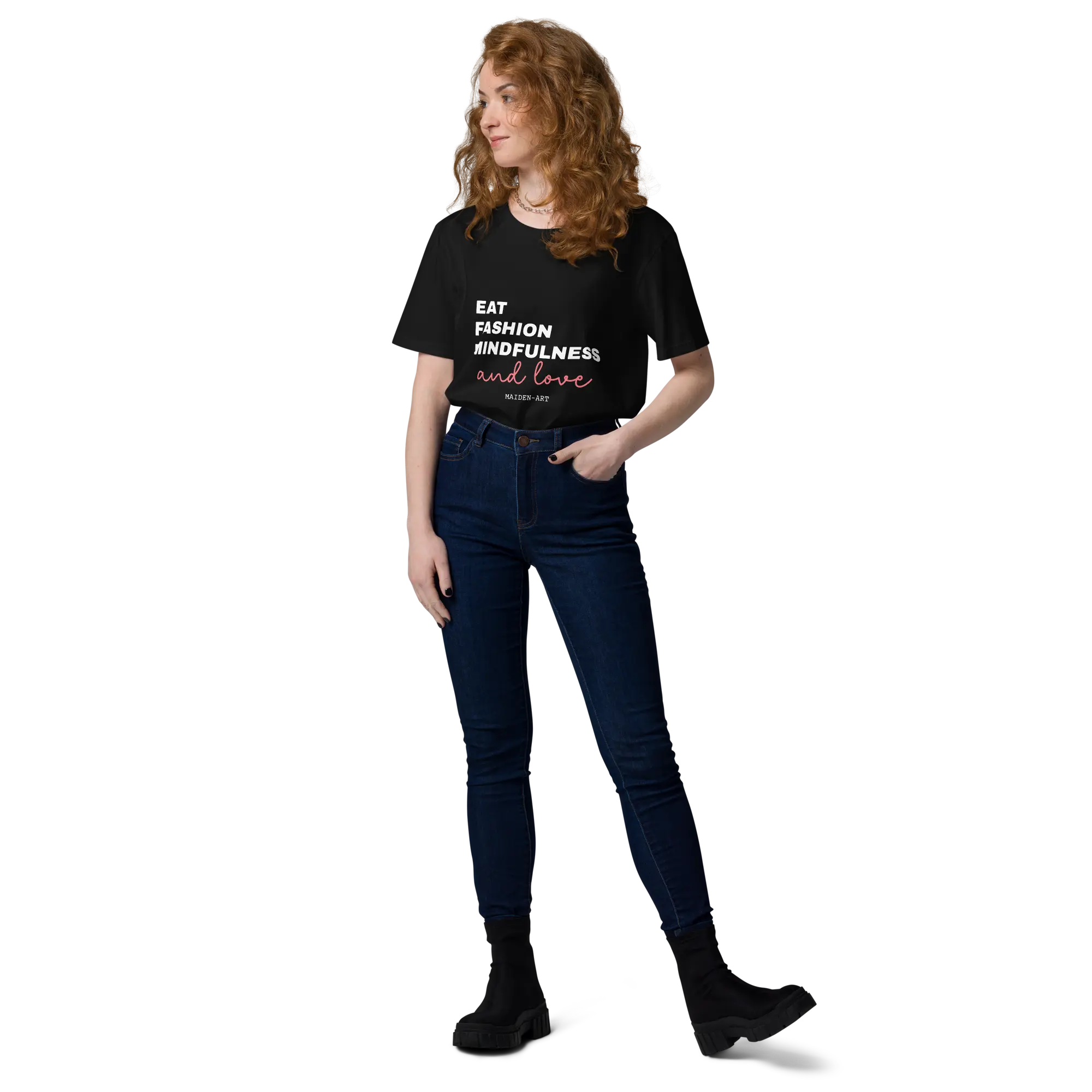 Eat, Fashion Mindfulness and Love Unisex organic cotton t-shirt - unisex t-shirt-2